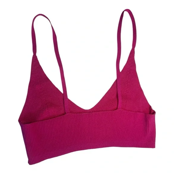 Jacquemus Pink Valensole Ribbed Knit Bralette Top Pink - Picture 4 of 9